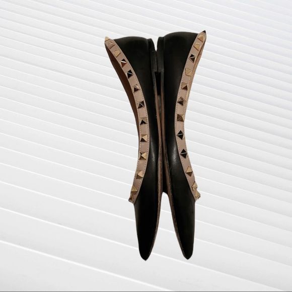 Valentino Garavani's ballerina Rockstud black ballet flats 37 - Picture 7 of 12